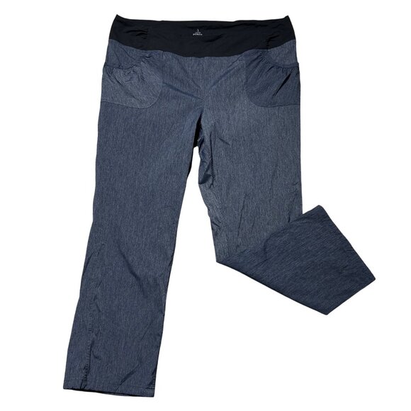 PrAna Womens Plus Size 3X Stretchy Heathered Gray Pull-On Pants With Pockets - Picture 1 of 11